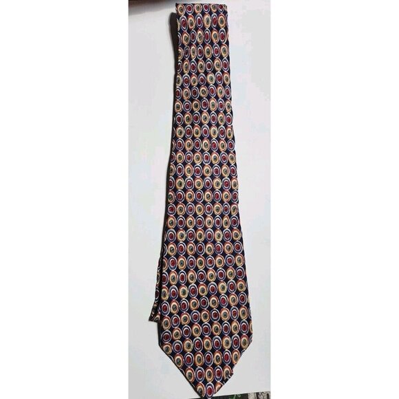 Vito By VR Necktie Silk Multicolor Abstract Geometric Print Hand Made In Italy - Picture 3 of 8